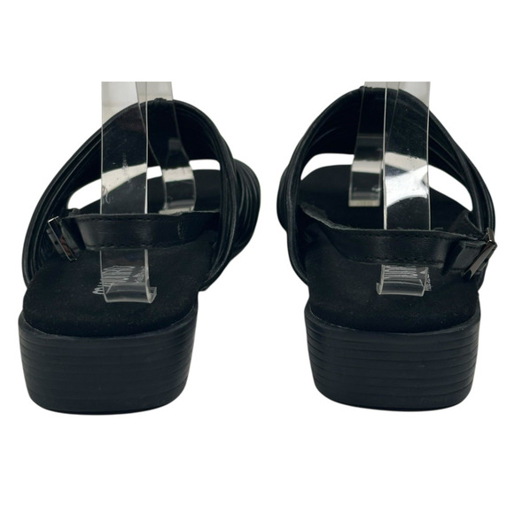 Munro Celia Slingback Sandal Black Leather Tubular Straps Womens 10W New $175 - Picture 4 of 8